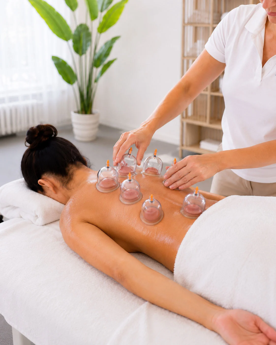 Schröpfmassage mit Schröpfgläsern im Massage Zentrum Stans